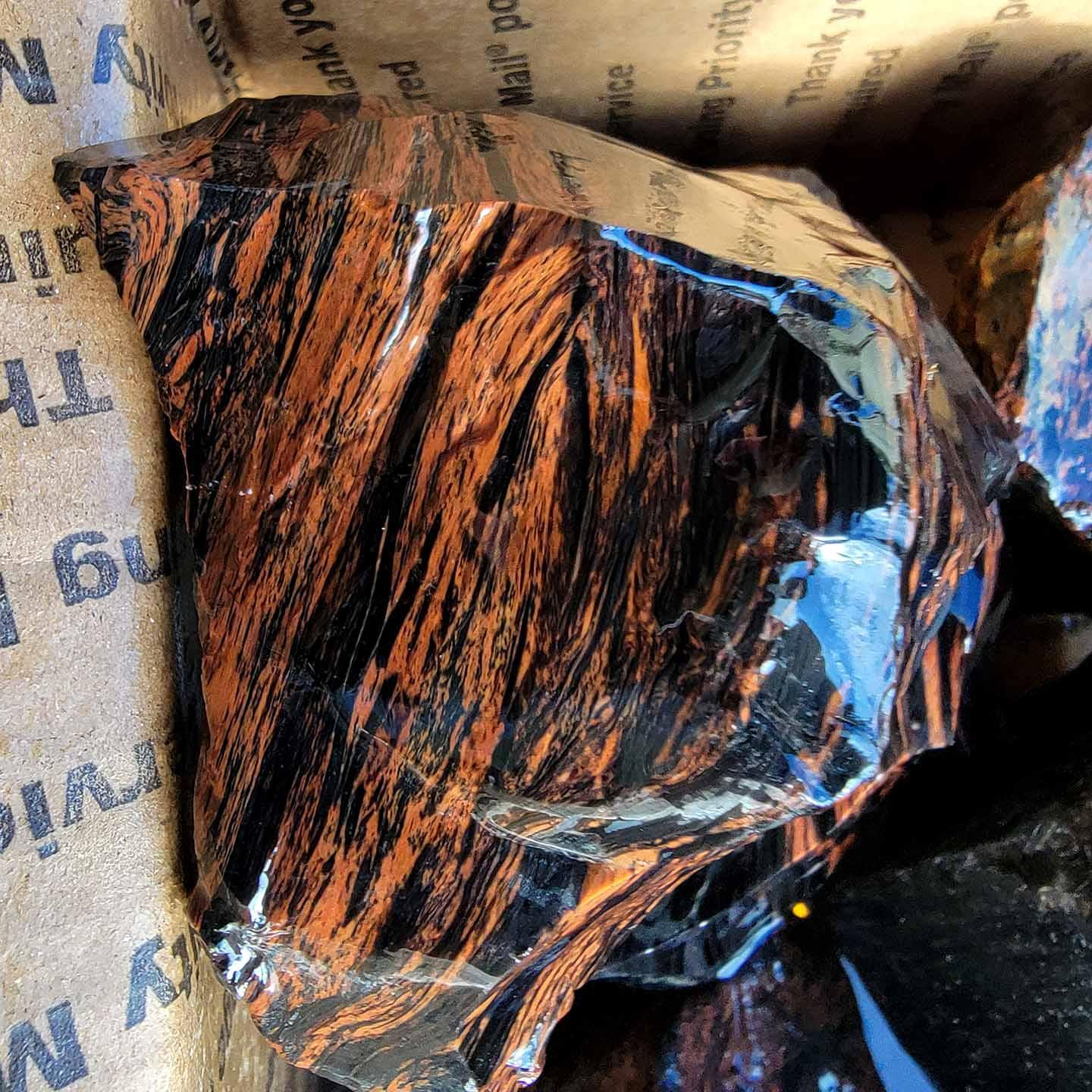 Tri-Flow, Rainbow, Starburst Silver Sheen Mix Old Stock Oregon Obsidia