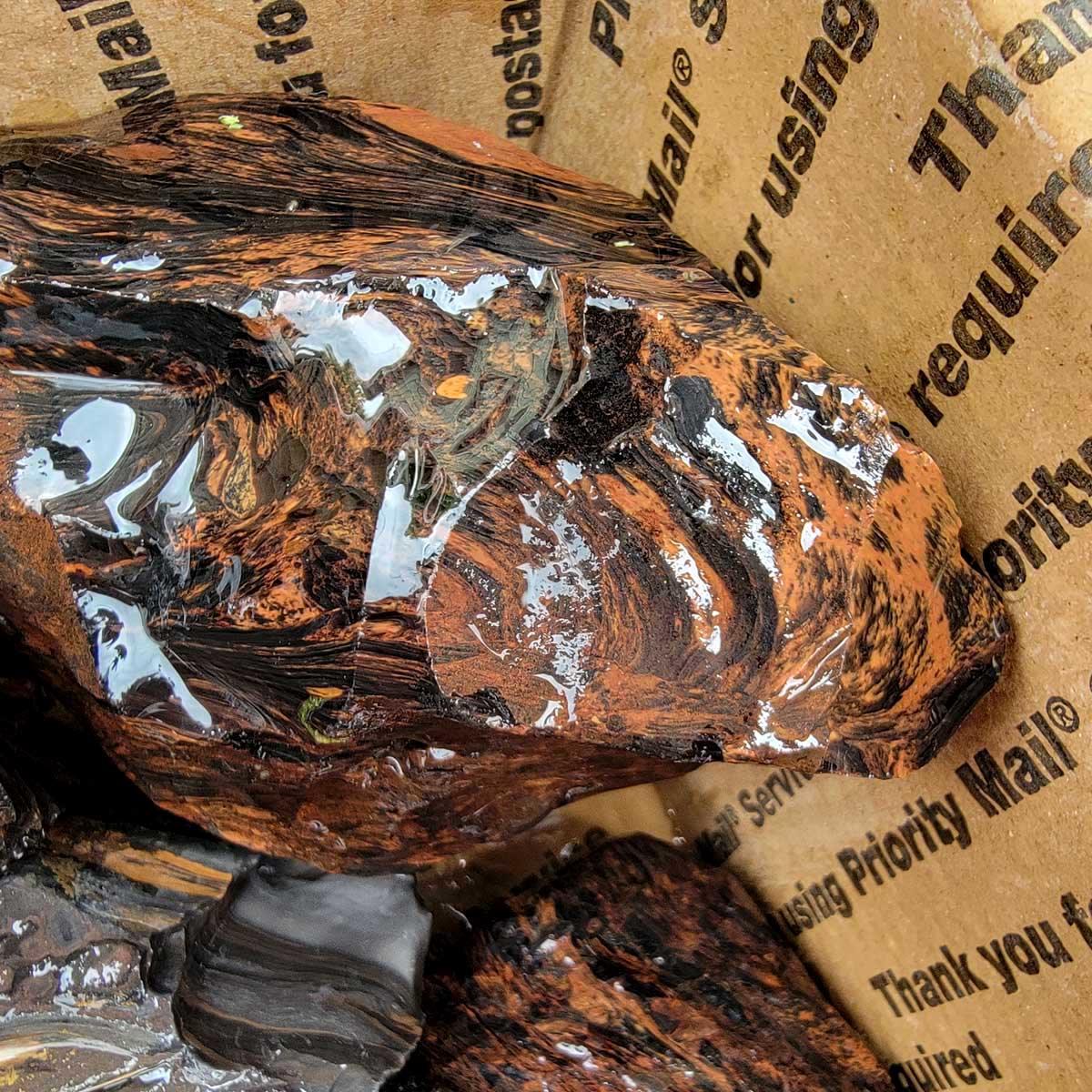 Tri-Flow Mix Old Stock Oregon Obsidian Rough Flatrate! - LapidaryCentral