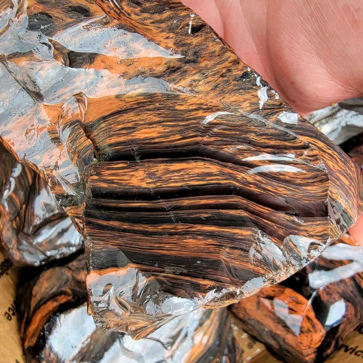 Tri-Flow Mix Old Stock Oregon Obsidian Rough Flatrate! - LapidaryCentral