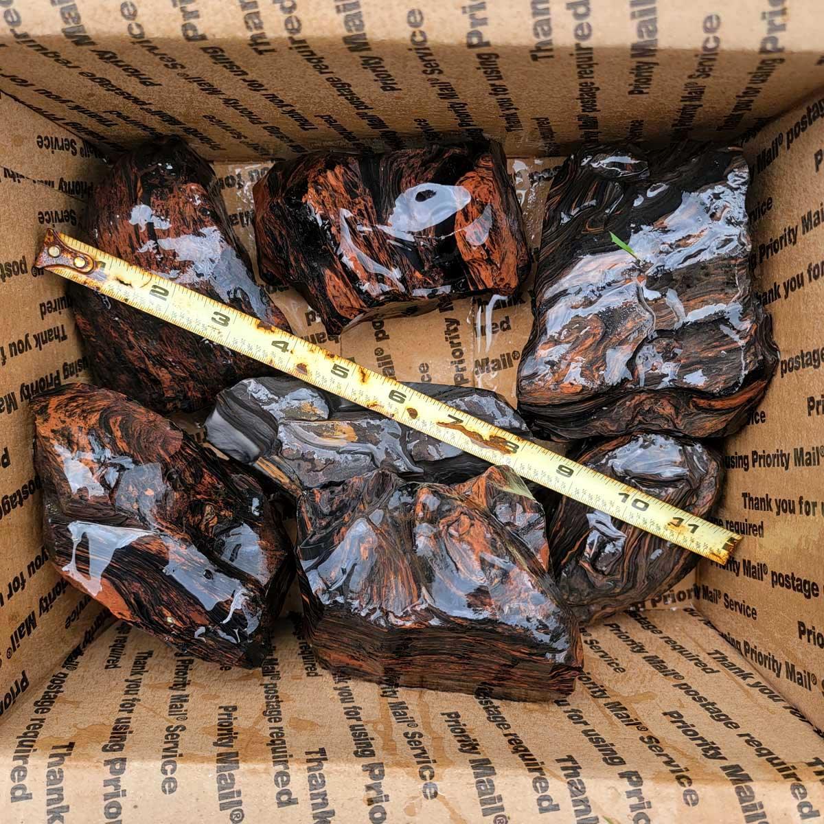 Tri-Flow Mix Old Stock Oregon Obsidian Rough Flatrate! - LapidaryCentral