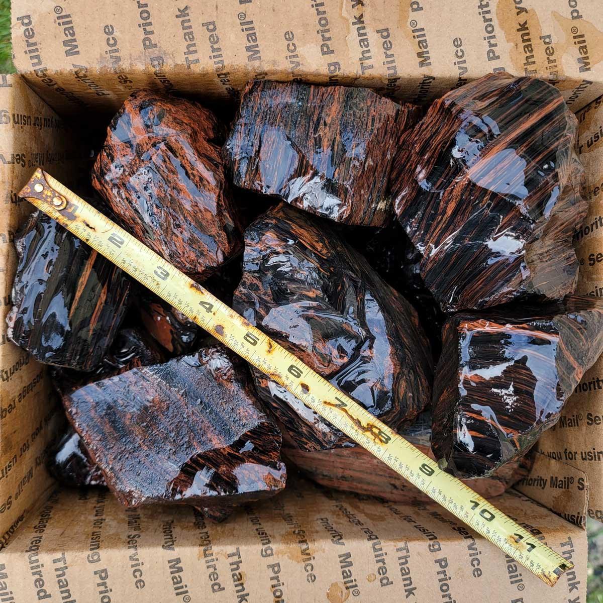 Tri-Flow Mix Old Stock Oregon Obsidian Rough Flatrate! - LapidaryCentral