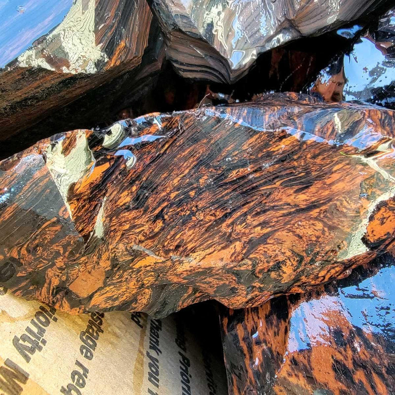 Tri-Flow Mix Old Stock Oregon Obsidian Rough Flatrate! - LapidaryCentral