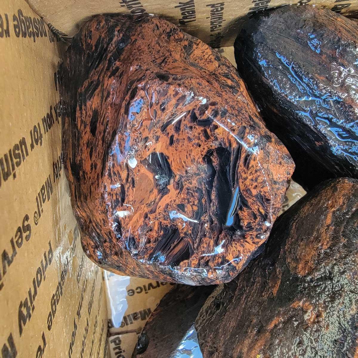 Tri-Flow Mix Old Stock Oregon Obsidian Rough Flatrate! - LapidaryCentral