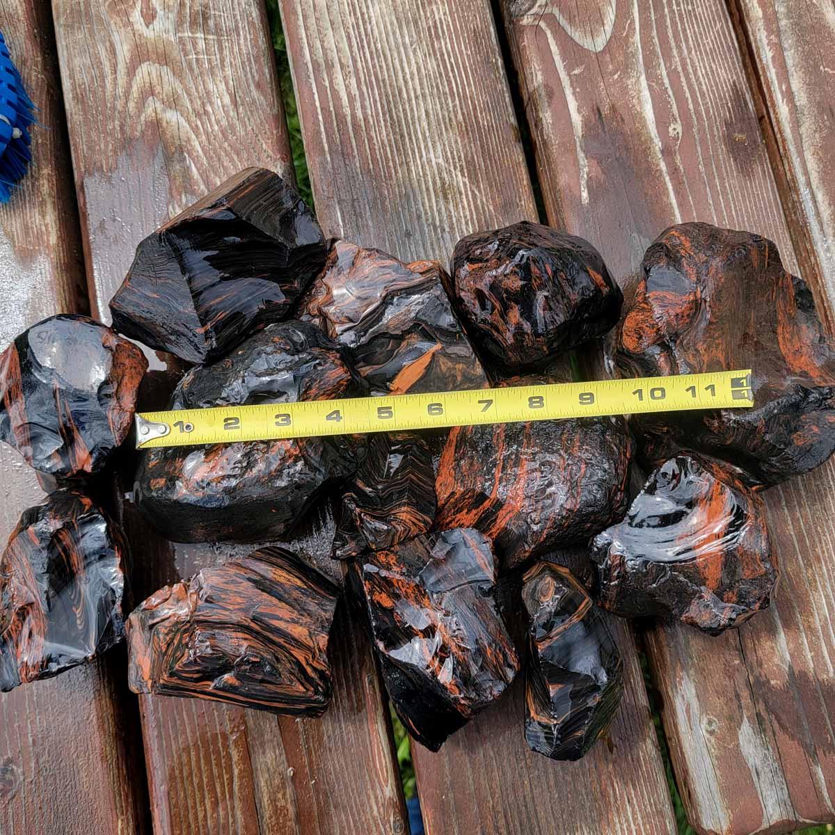 B Grade Tri-Flow Obsidian Rough! Old Stock Lapidary Wholesale!