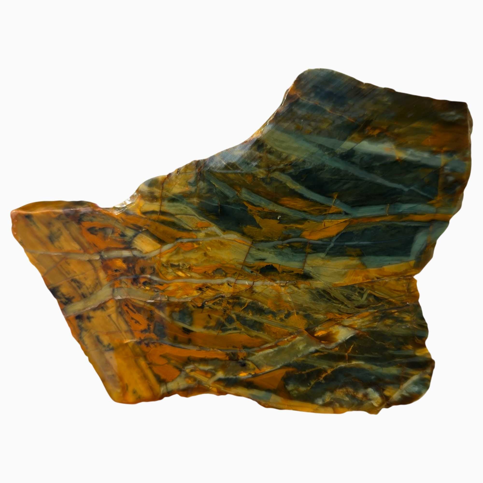 Morrisonite Jasper Slab – Green Blue Butterscotch Brecciated – Oregon