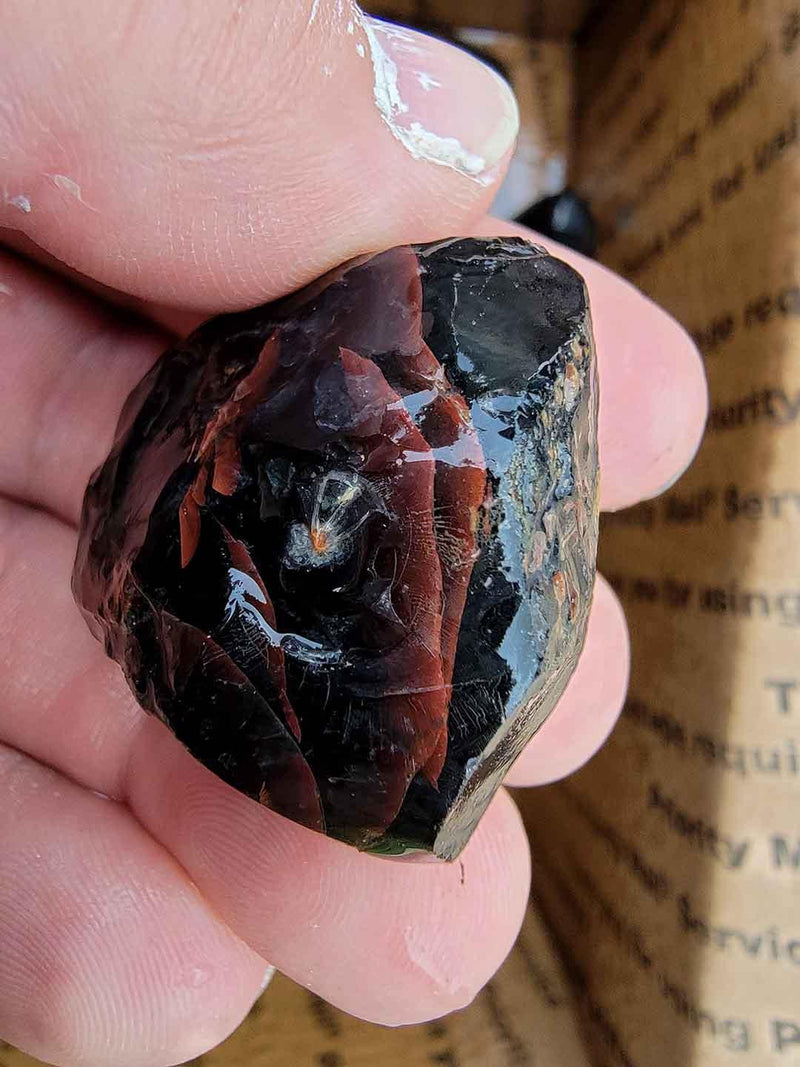 Red Ribbon Obsidian Trimmer Freeform Rough Flatrate! - LapidaryCentral