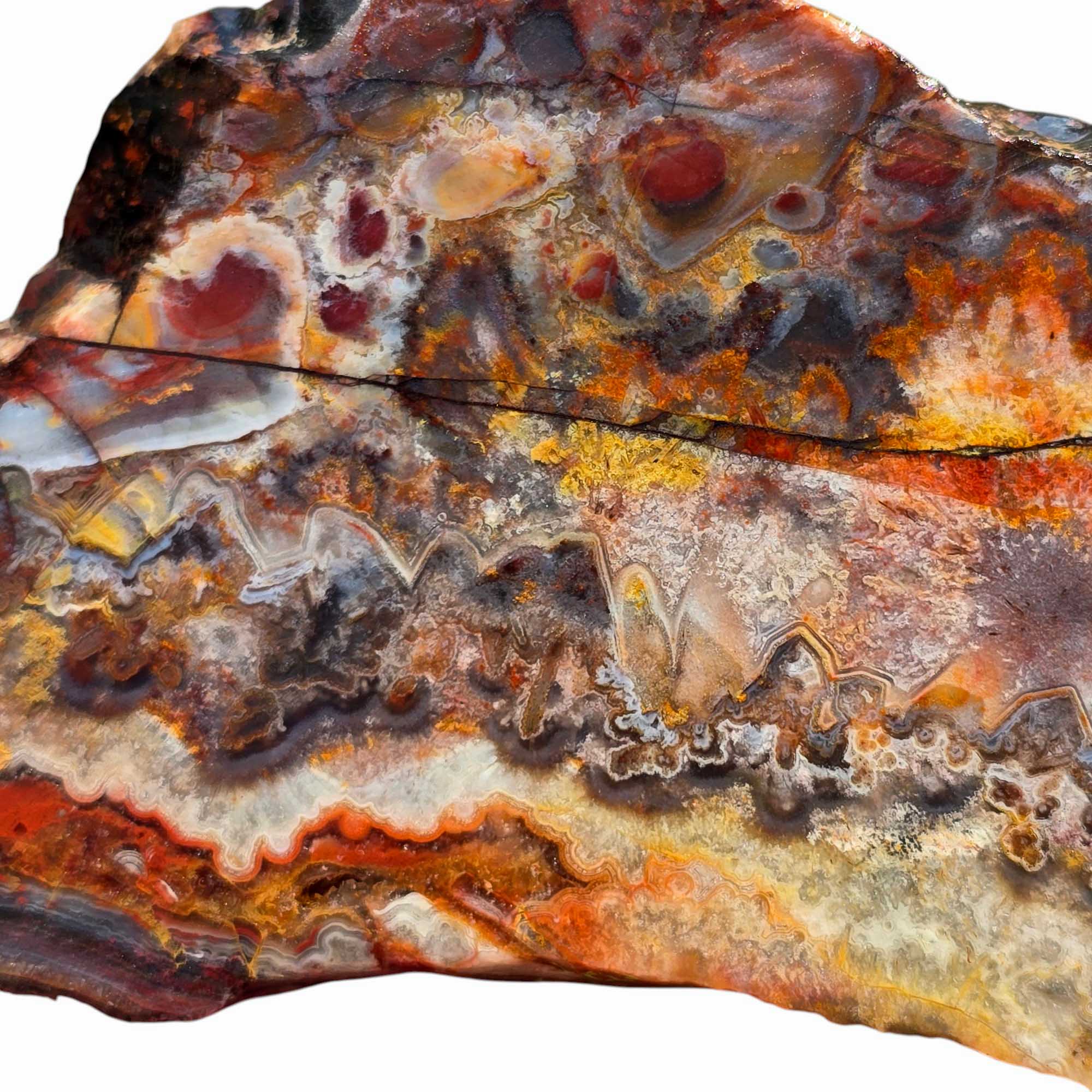 Thick Sarape Jasper Slab – Pointed Lace Pattern with Firework Bursts