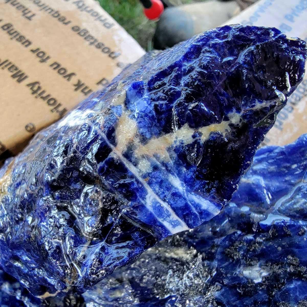 Overloaded High Grade Uruguay Sodalite Electric Blue Cutting Rough! - LapidaryCentral