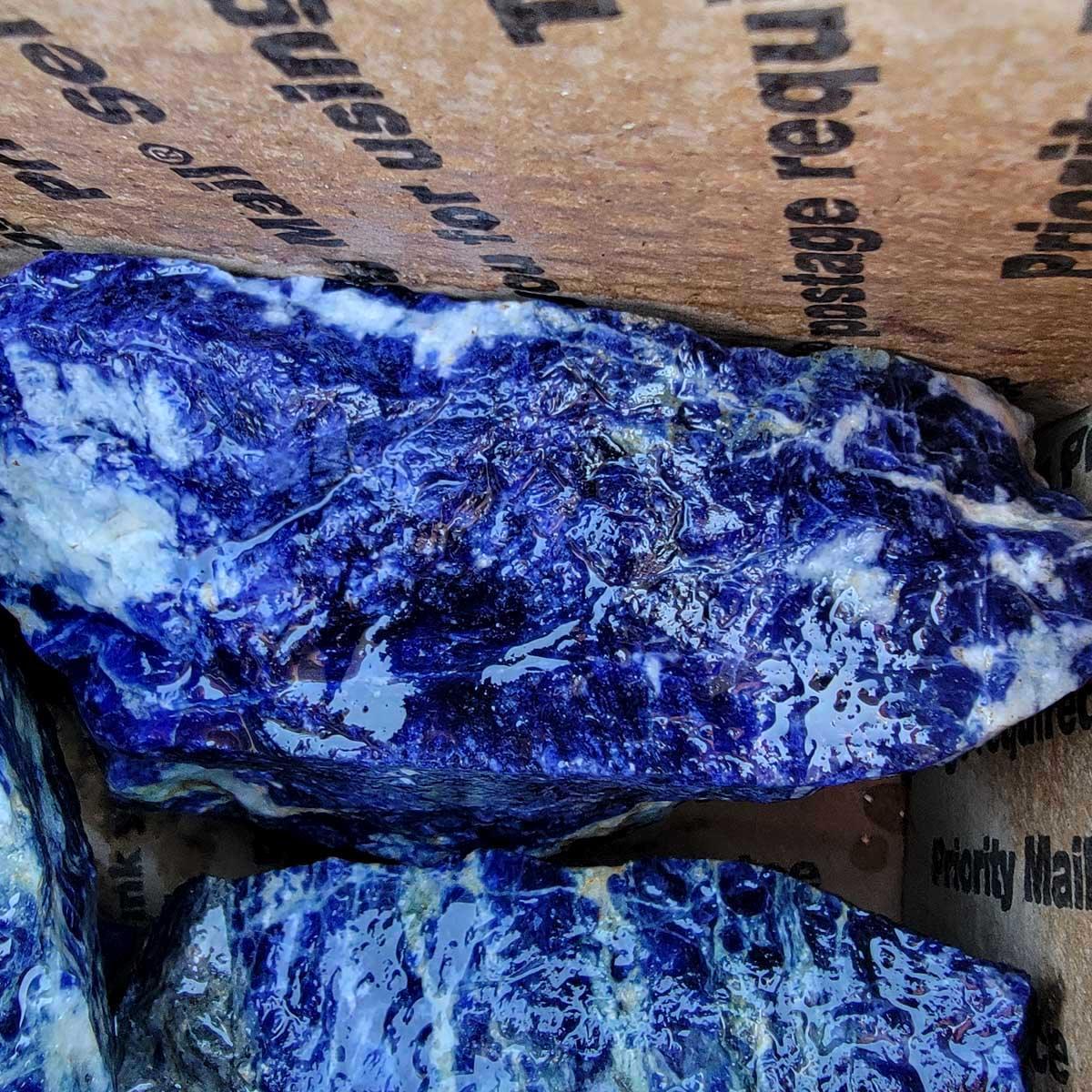 Overloaded High Grade Uruguay Sodalite Electric Blue Cutting Rough! - LapidaryCentral