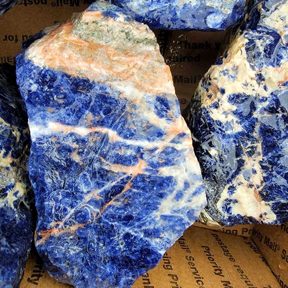 Overloaded High Grade Uruguay Sodalite Electric Blue Cutting Rough! - LapidaryCentral