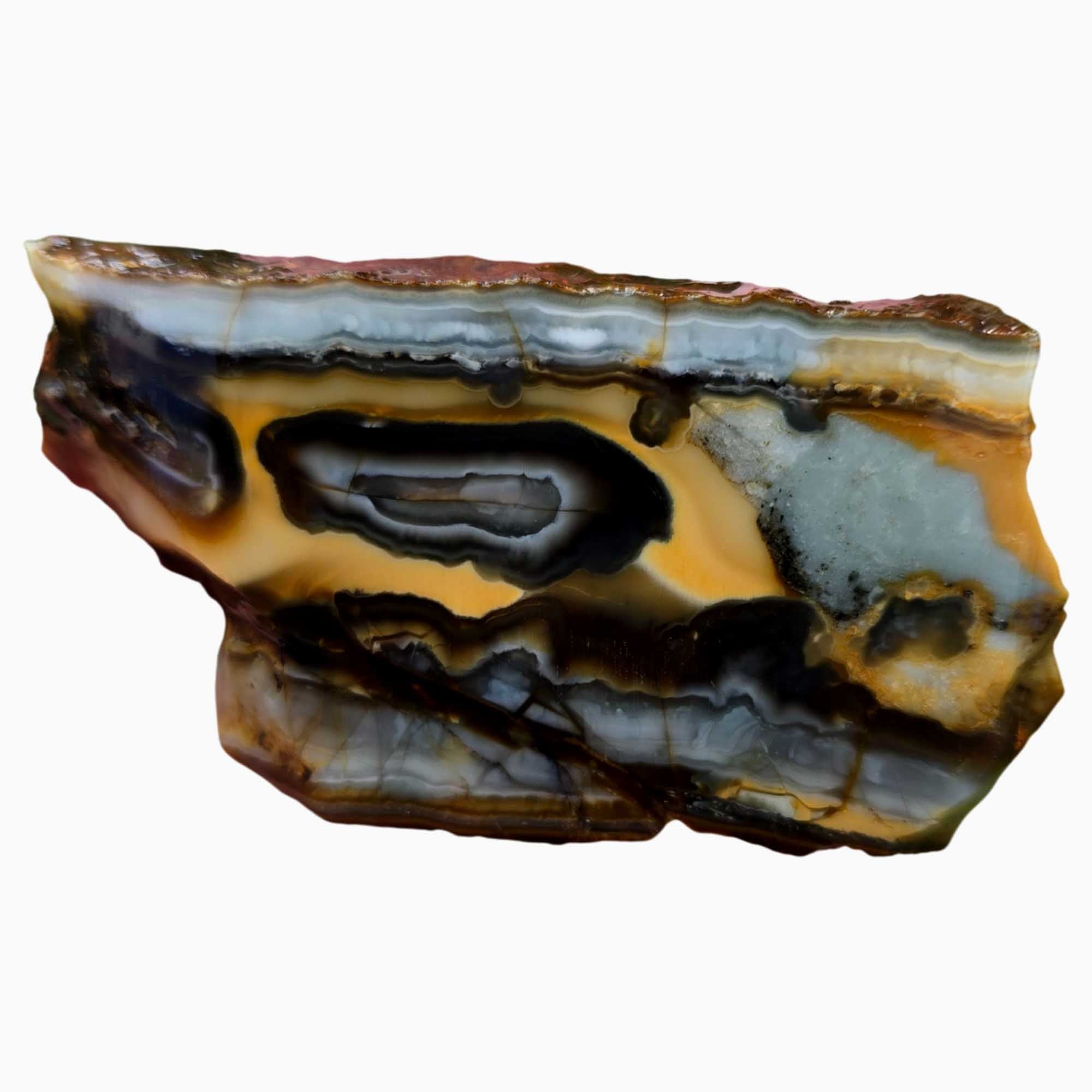 Tahoma Agate Slab - Blue Agate with Creamy Sunset Jasper and Unique Features