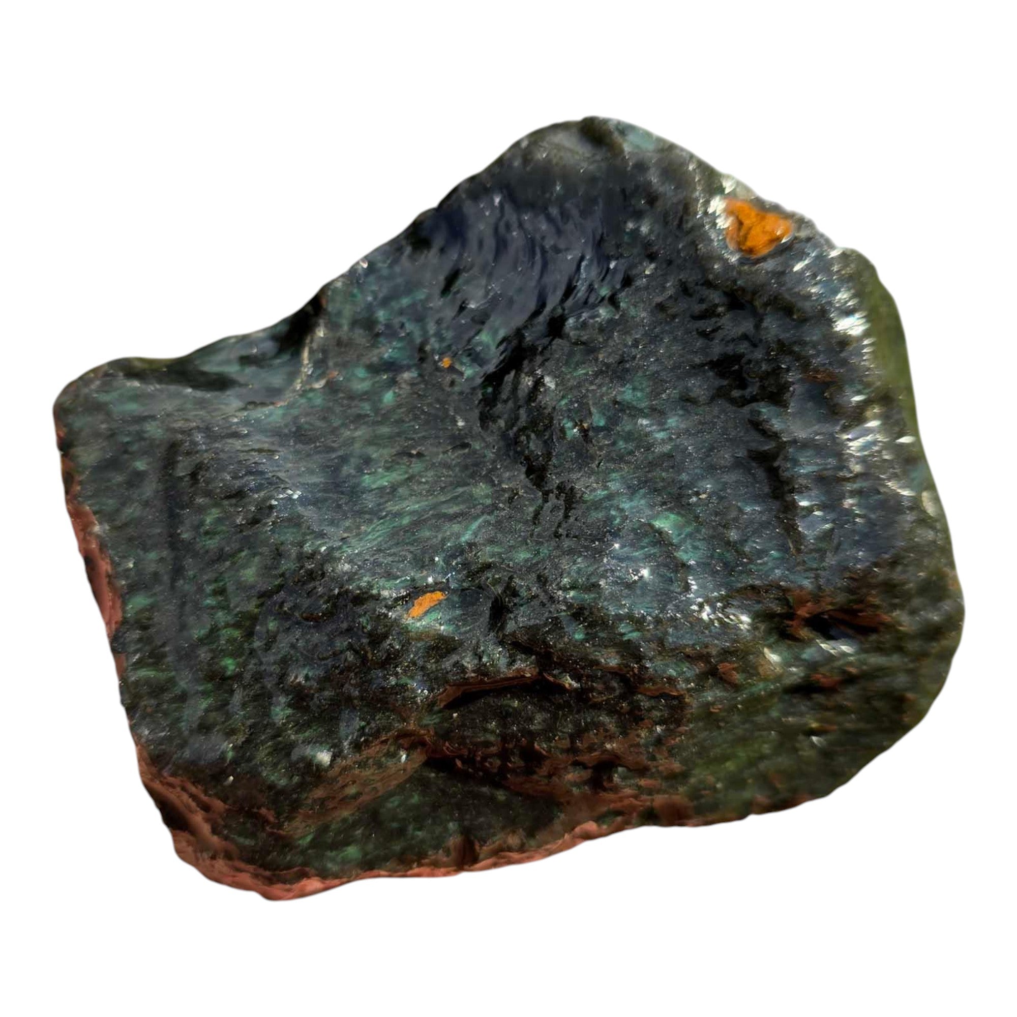 Velvet Obsidian Rough – Old Stock Peacock Green Chatoyance Cutter