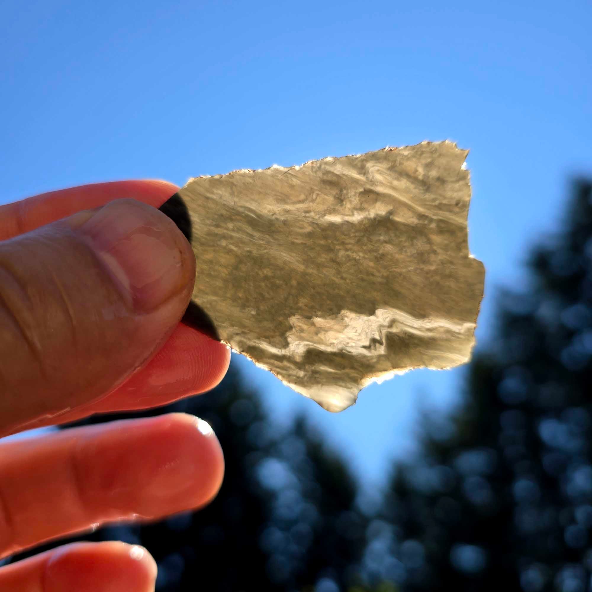 Velvet Obsidian Slab – Thin Cut Mexican Glass with Chatoyant Color Flash