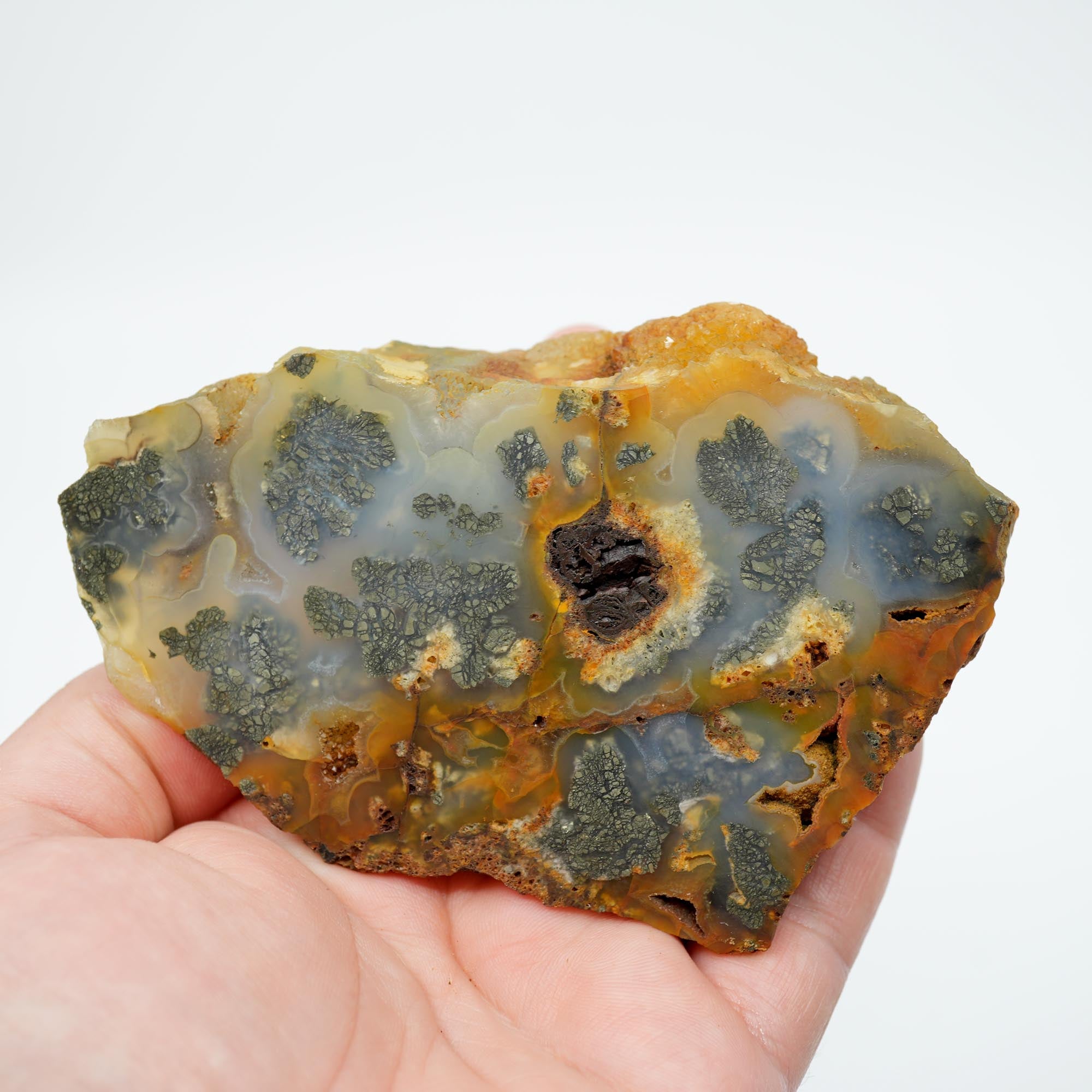 Indonesian Marcasite Endcut - Sparkling Pattern with Pineapple Quartz