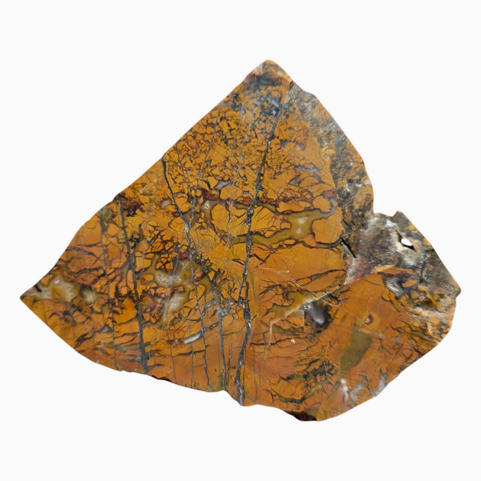 Stone Canyon Jasper Slab with Brecciated Fault Pattern – 4x3.6” Slice