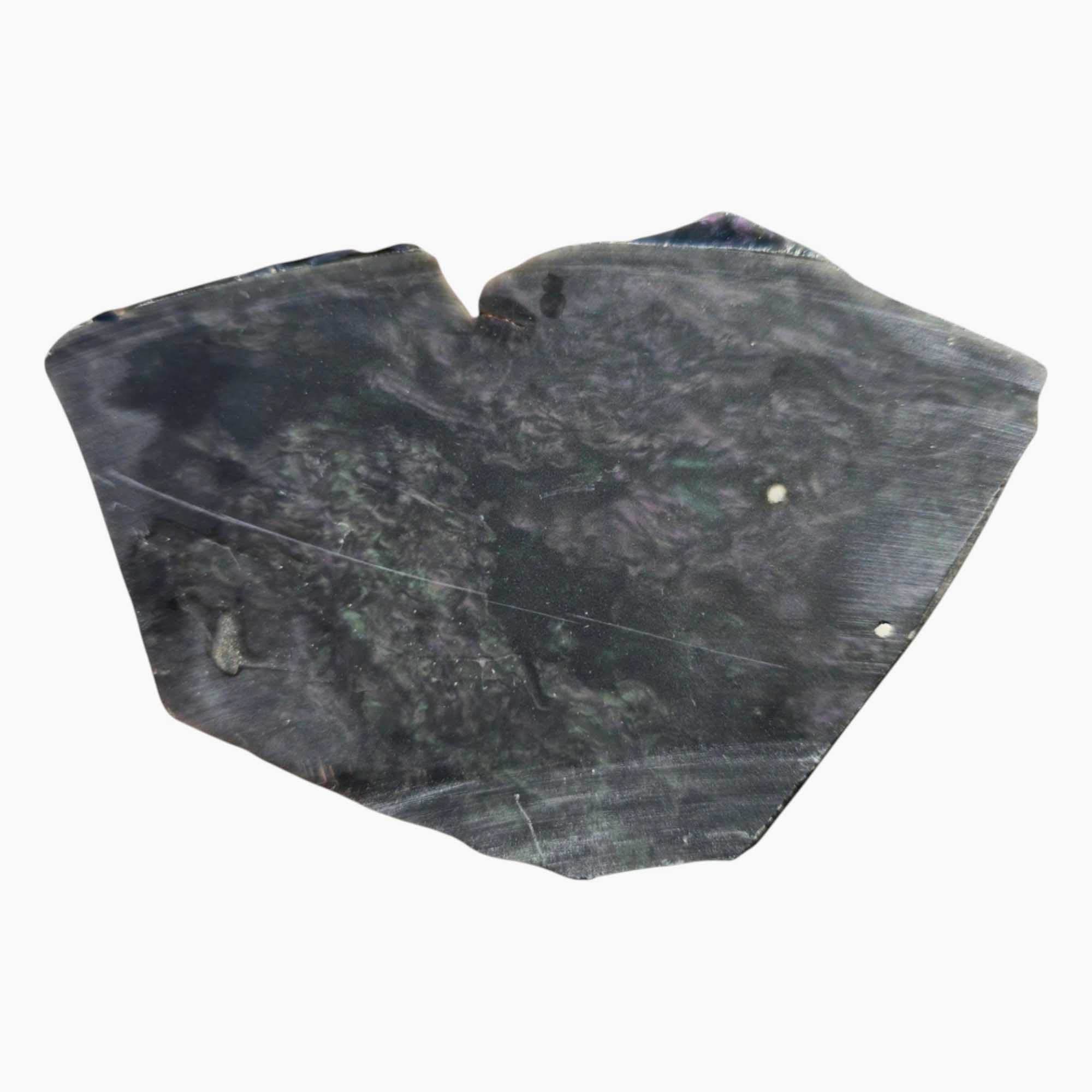 Velvet Obsidian Slab – Old Stock with Rare Green Peacock Flash from Mexico