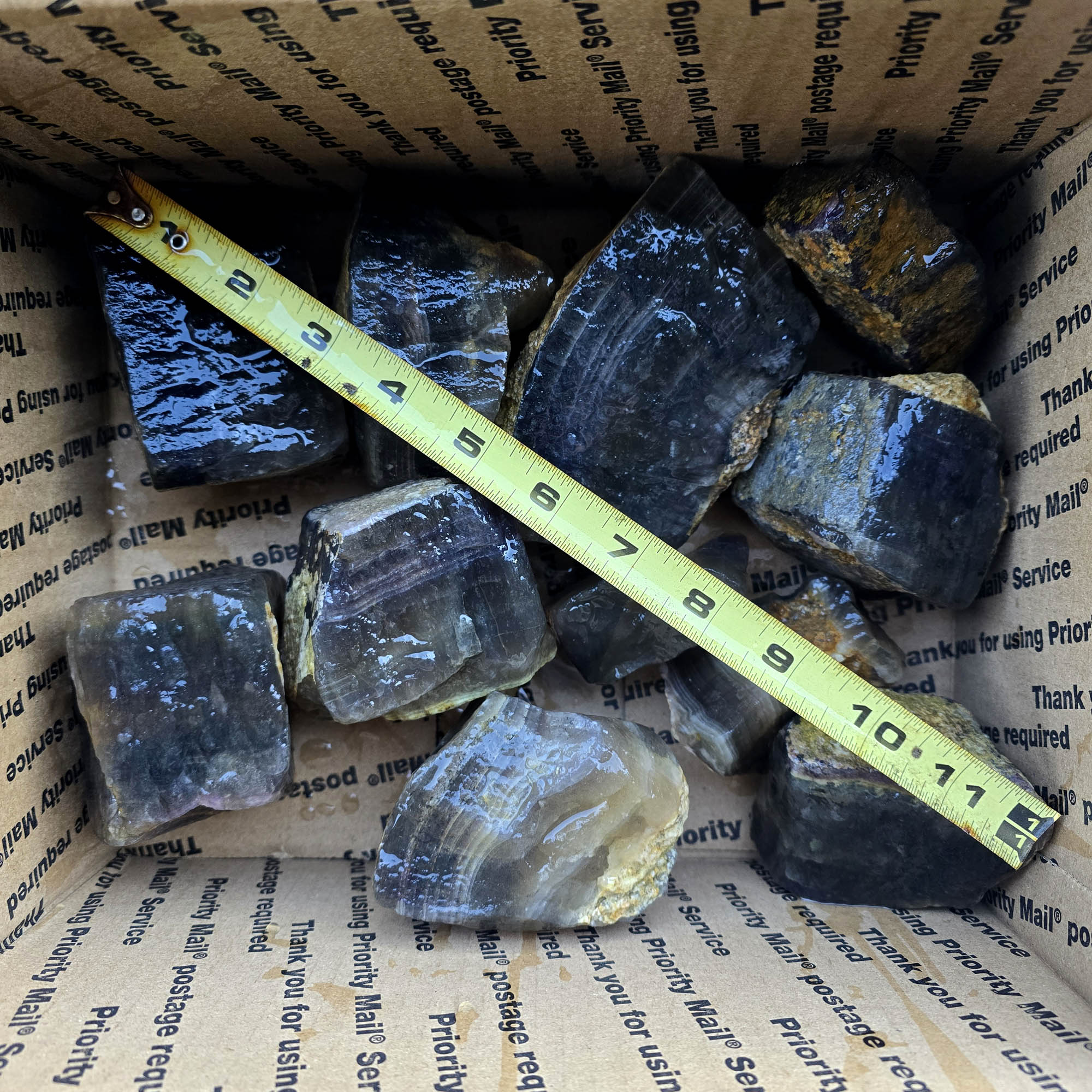 Chinese Rainbow Fluorite Rough Flatrate – Purple Lace Crystal – 17.5 Lbs