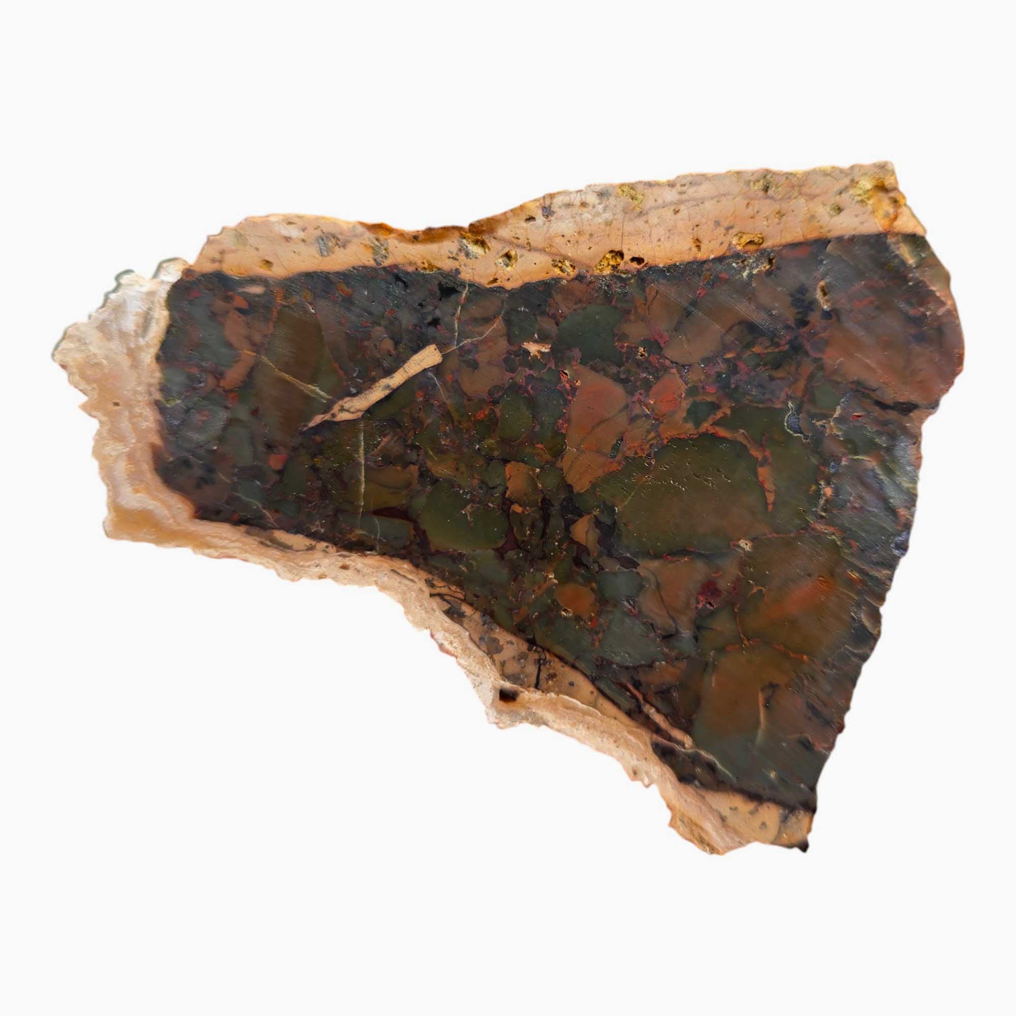 Rare Whisky Creek Brecciated Jasper Lapidary Cutting Rough Chunk Stone Cut Face