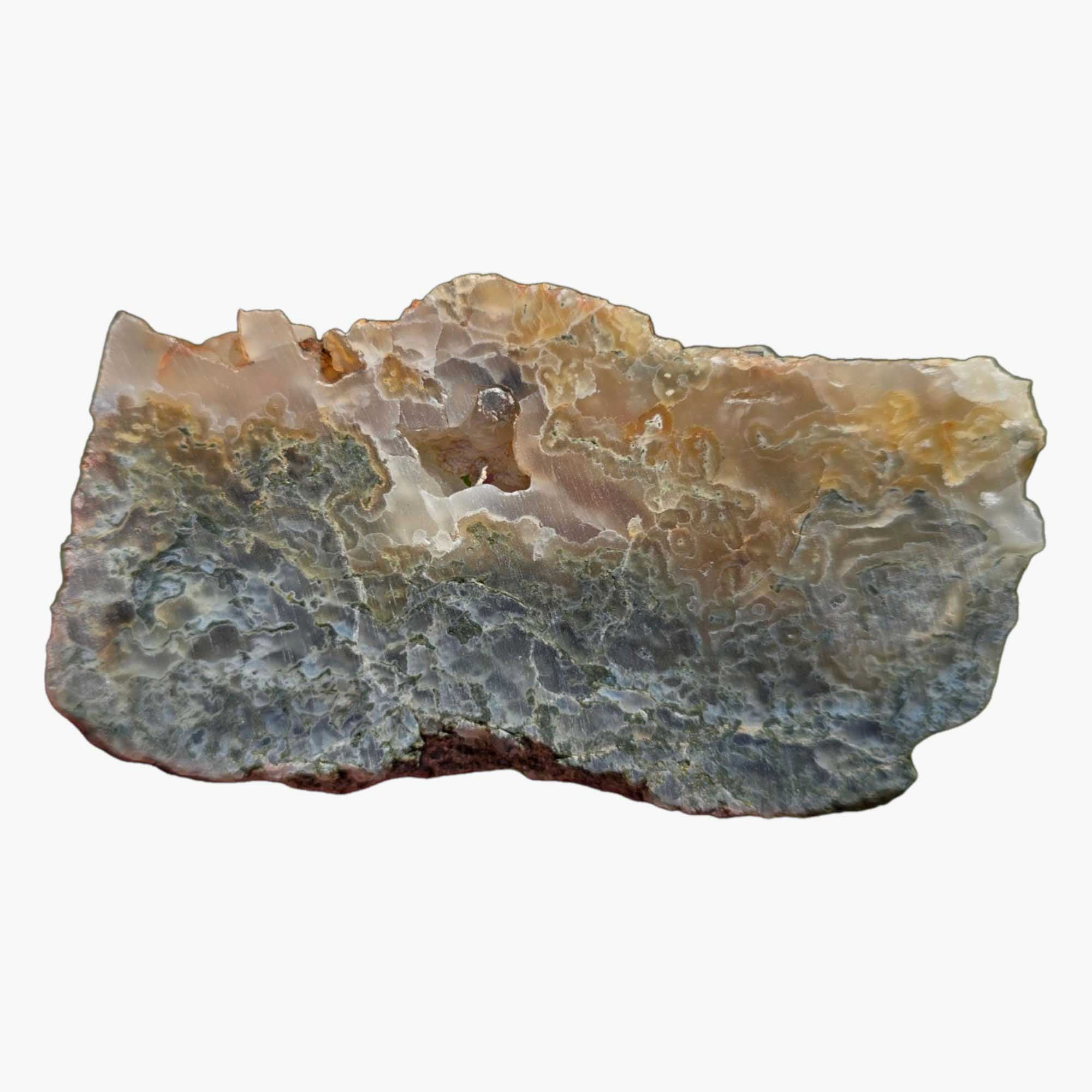 Ochoco Green Moss Agate Slab – Tubular Moss & Designer-Grade Inclusions