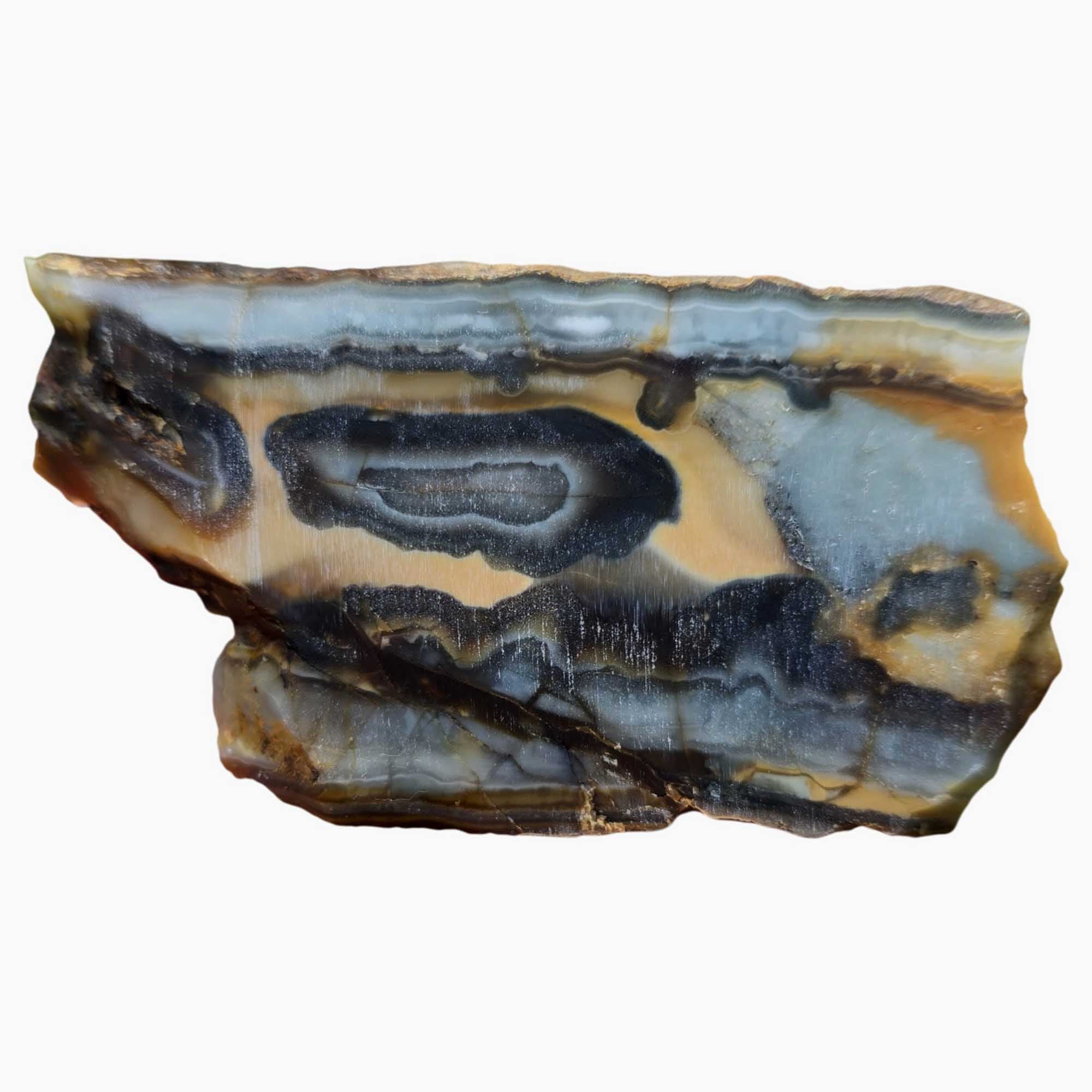 Tahoma Agate Slab - Blue Agate with Creamy Sunset Jasper and Unique Features
