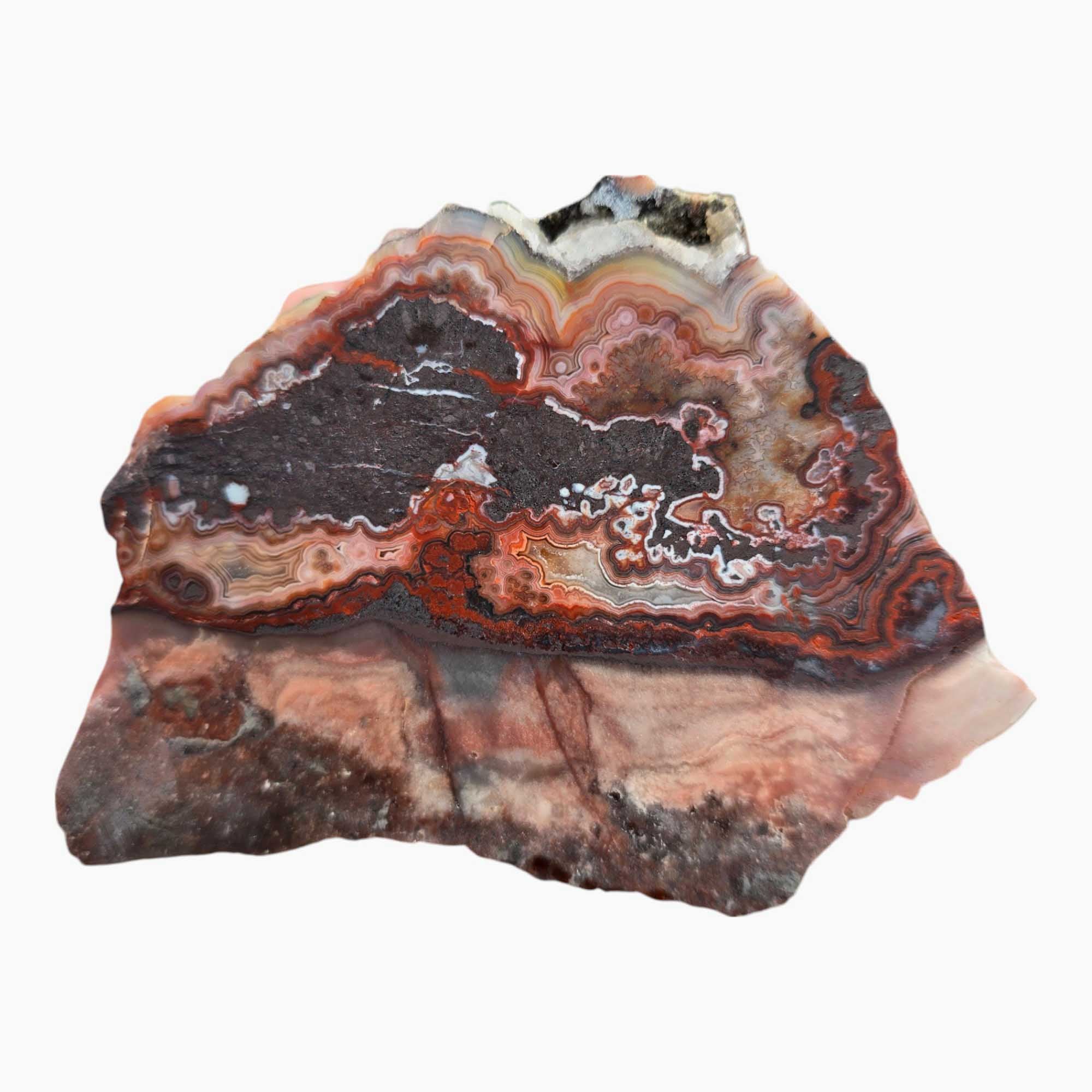 Crazy Lace Agate Slab – Deep Laguna Red Banded Agate from Mexico