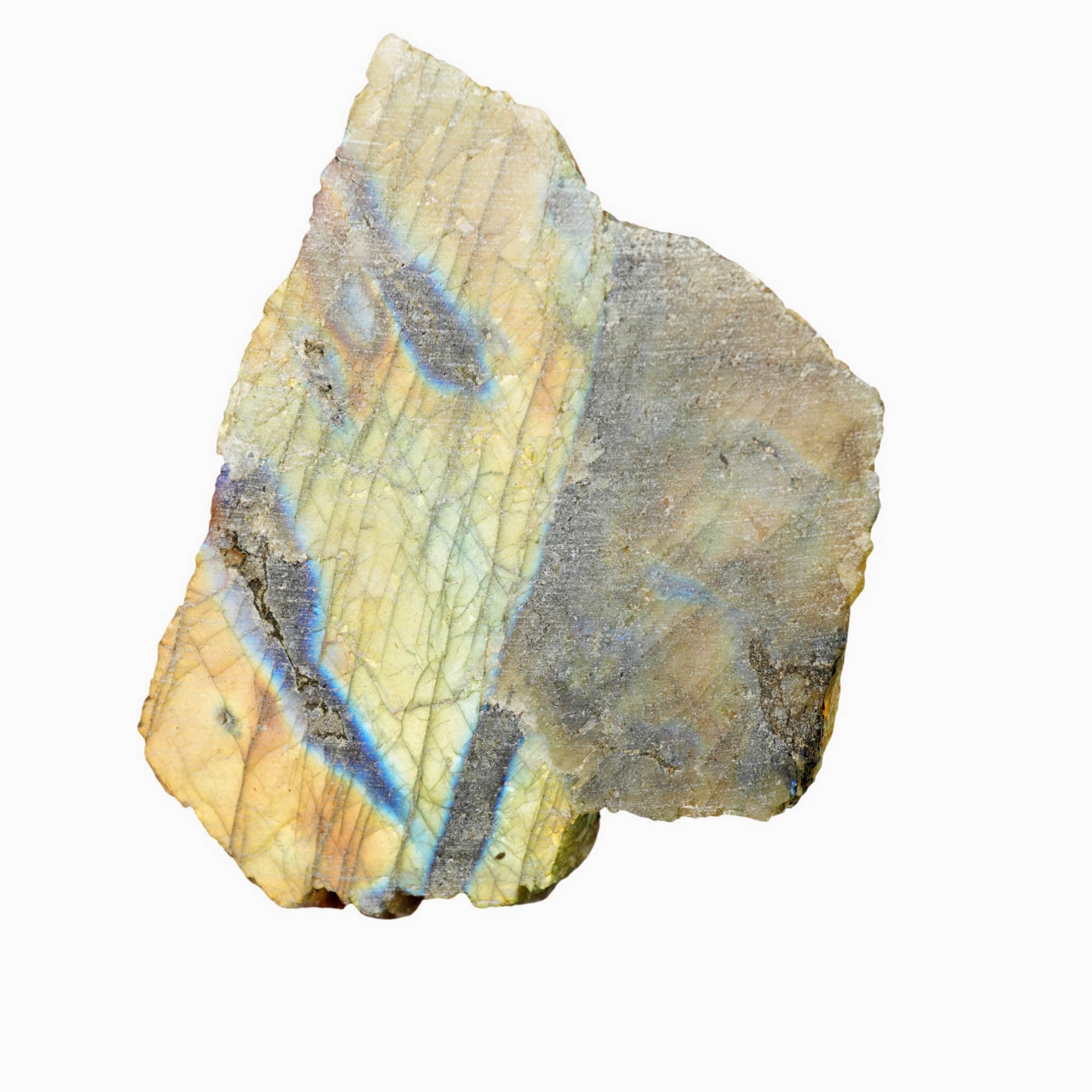 Labradorite Slab Dry - Blue Yellow Green Flash Oil Paint Streaks #4008-Photo7