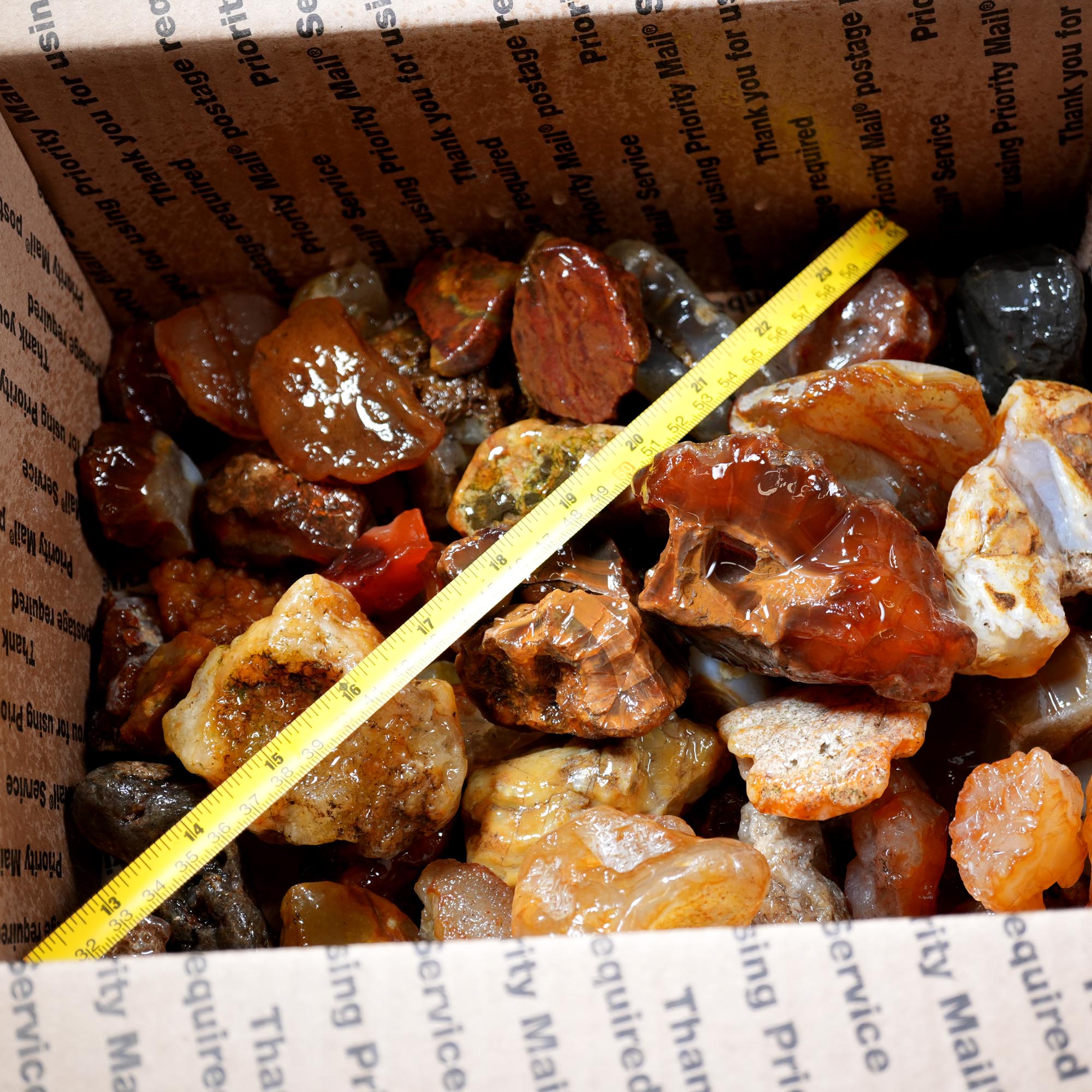 Washington Carnelian Agate Rough Flatrate - Old Stock Orange