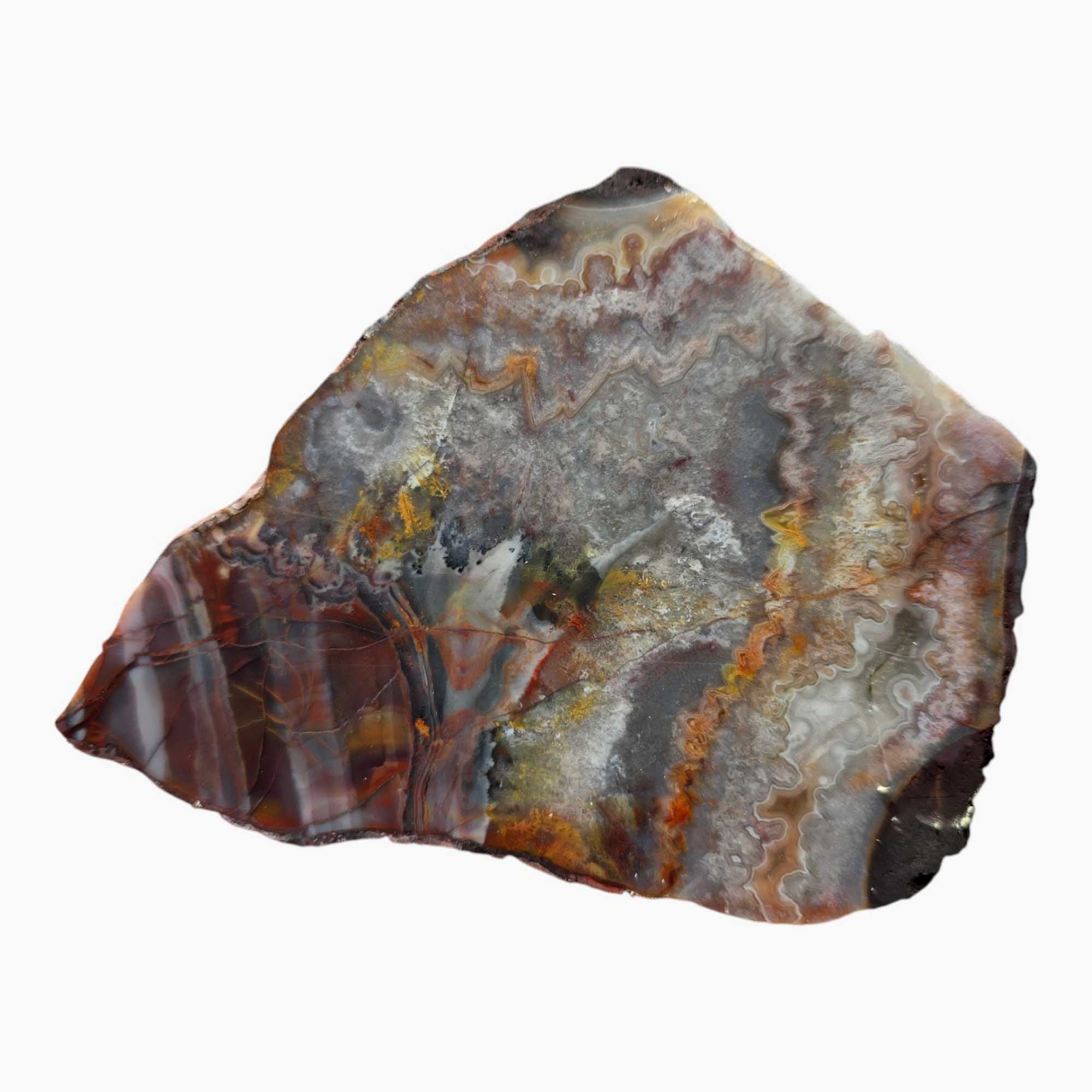 Sarape Jasper Slab Crazy Lace Relative Lapidary Stone Slice Cut Rock