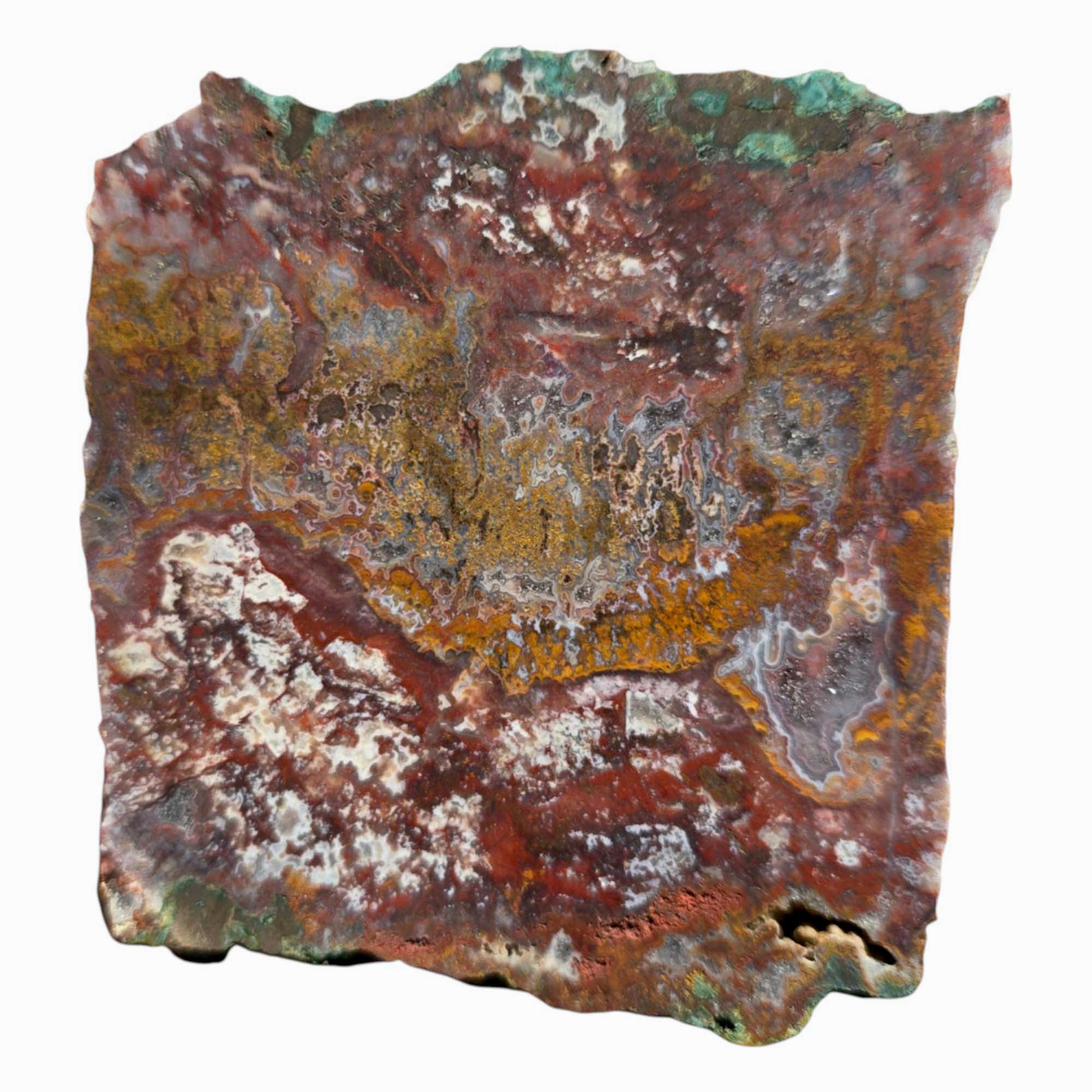 Apple Valley Agate Slab – Moss, Fortification & Druzy in One Cut