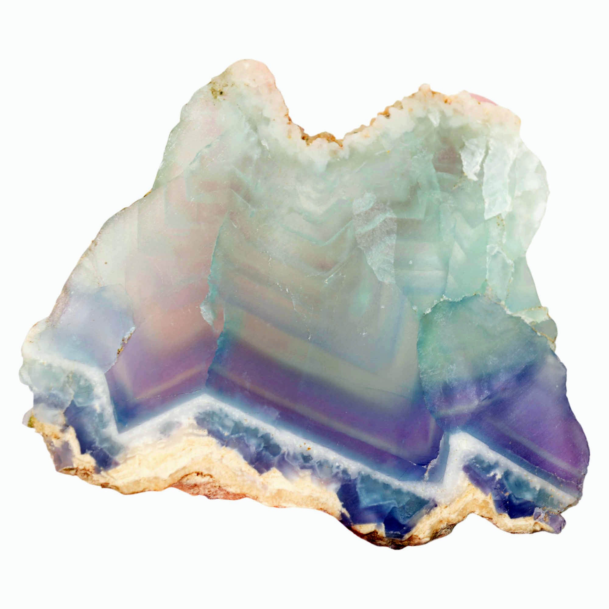 Chinese Rainbow Fluorite Slab Dry – Light Green Purple Translucent Stained Glass! #4010-5