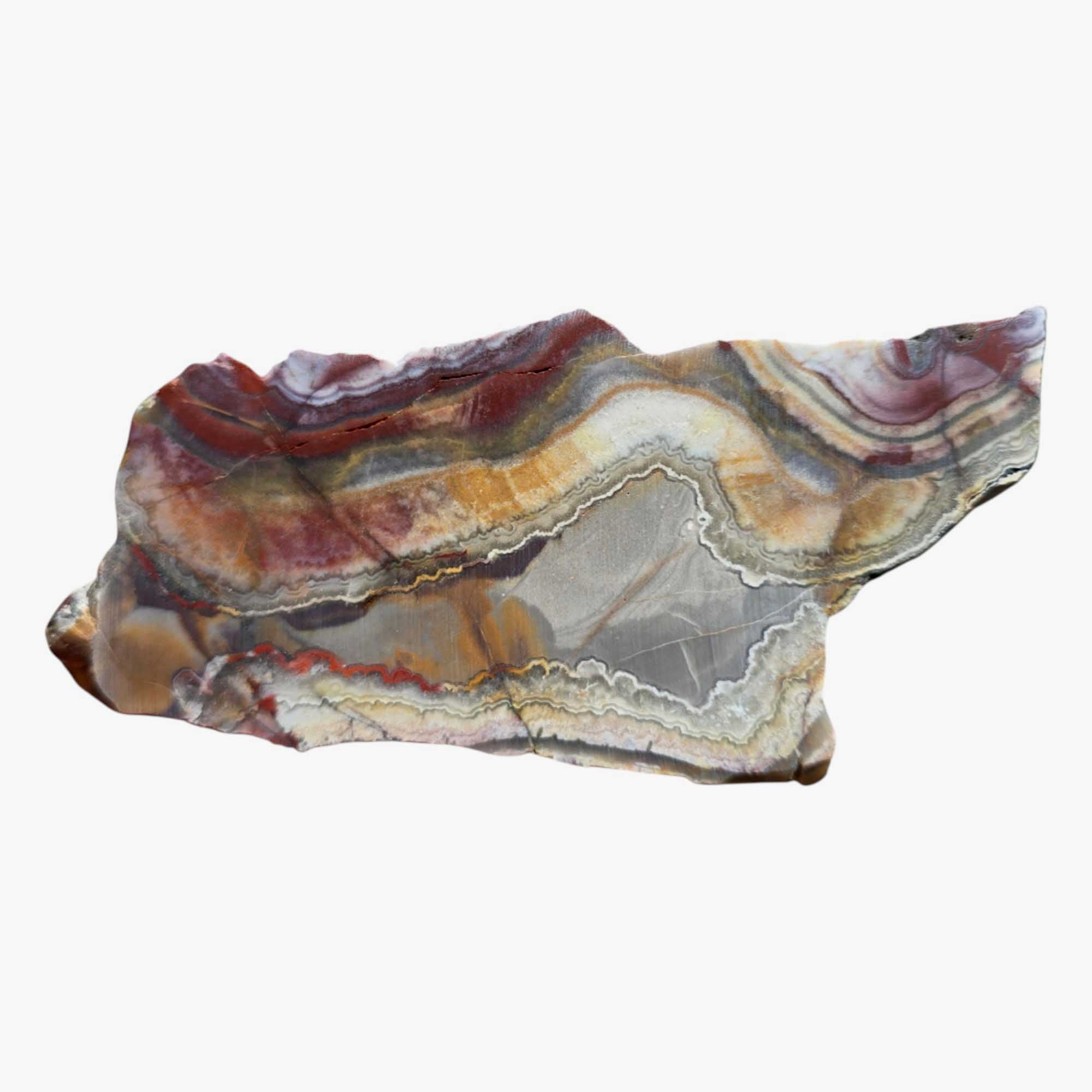 Flower of Peach Lace Agate Slab – Rare Mexican Agate with Scenic Pattern