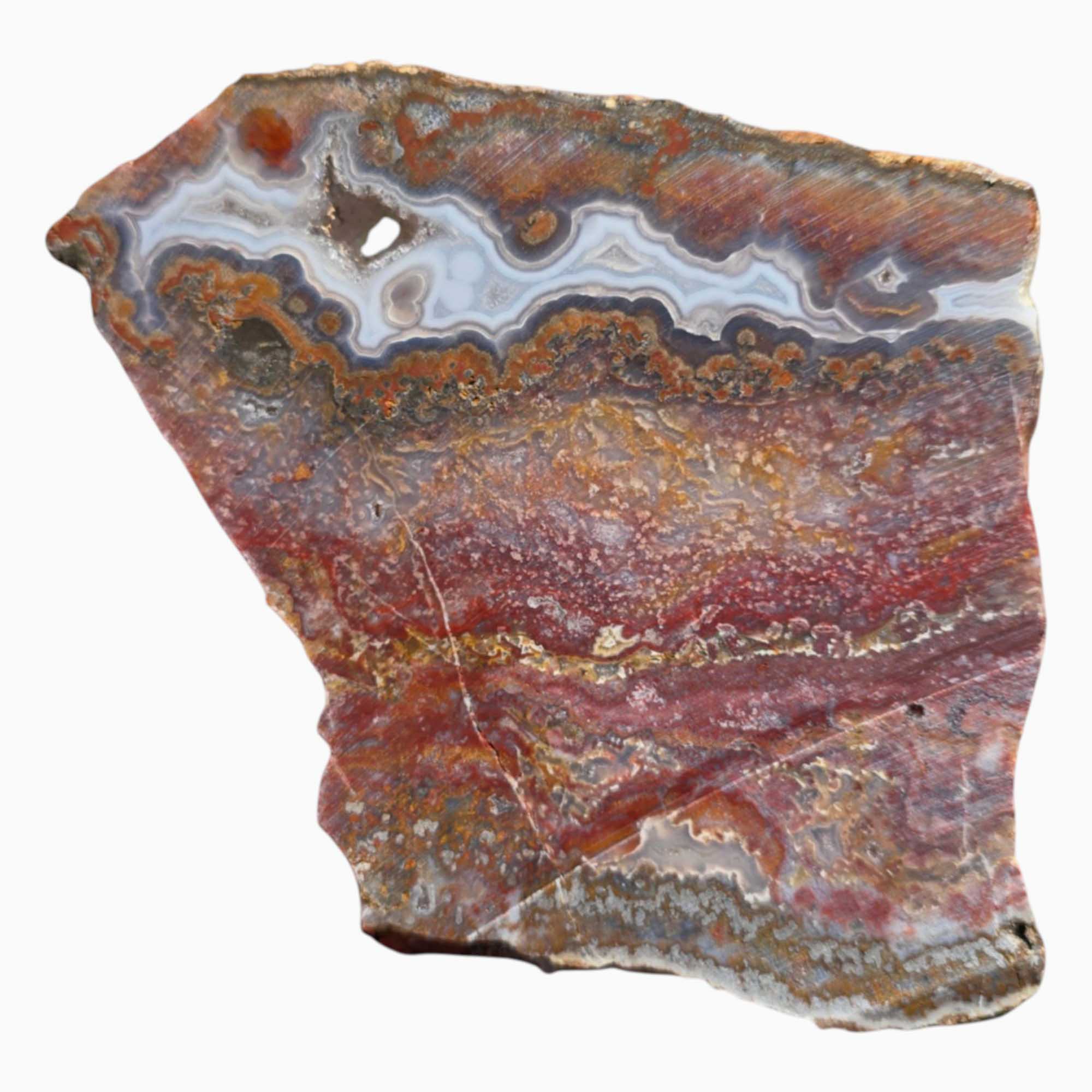 Agua Nueva Agate – Moss and Blue Fortification Patterns from Mexico