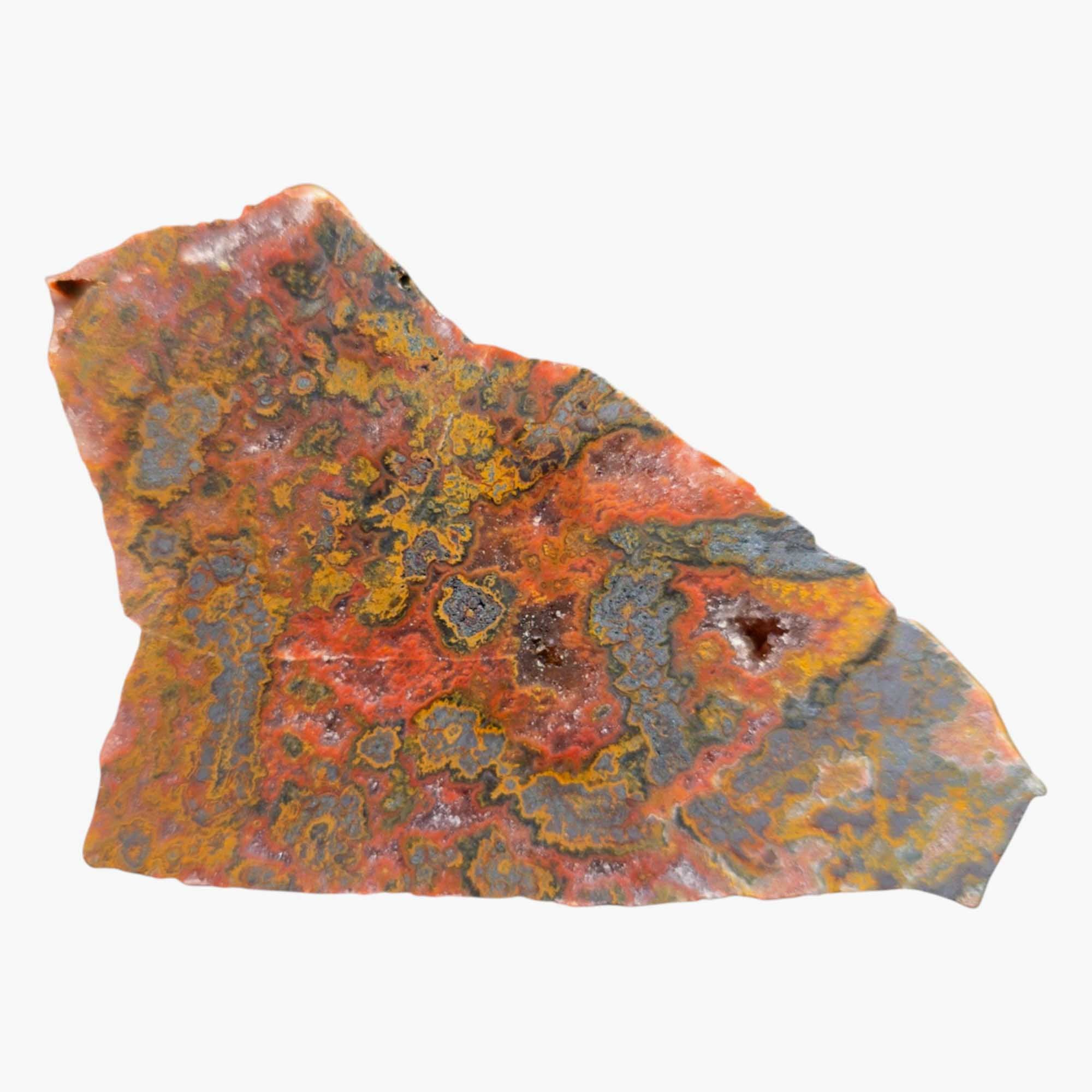 Apple Valley Agate Slab – Sparkling Quartz with Hematite for Cabochons