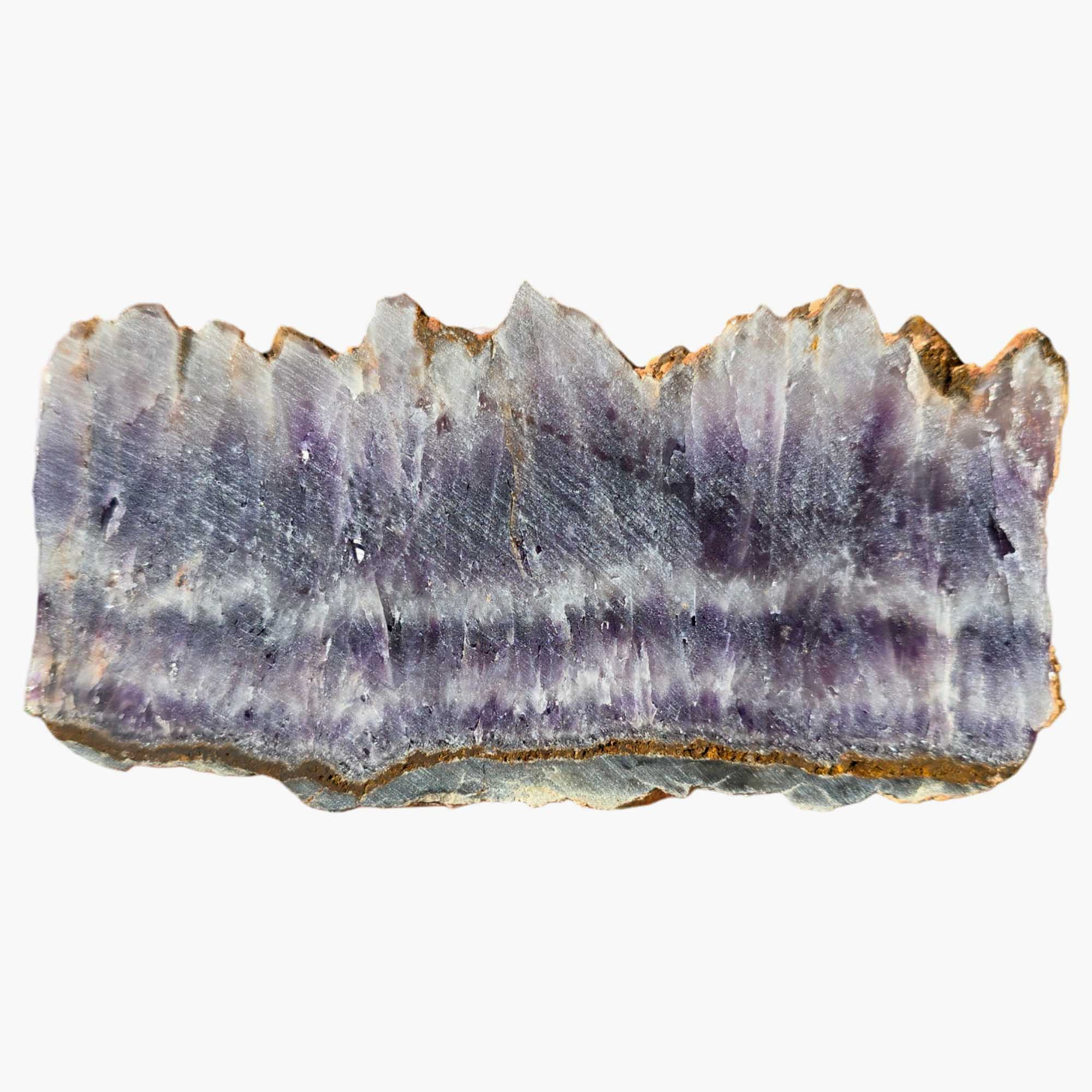 Moroccan Amethyst Lace Agate Slab Crystal Lace Formation and Agate Contrast