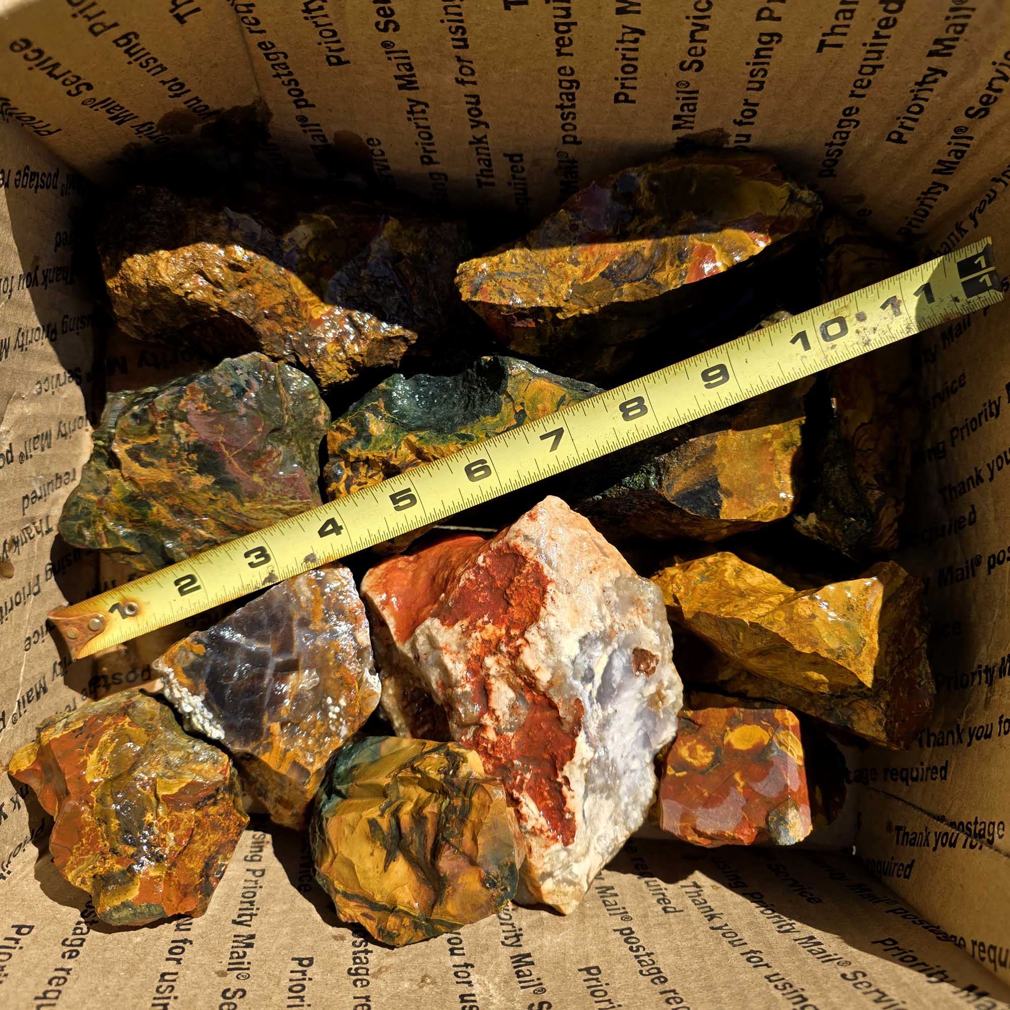 Kaleidoscope Jasper Flatrate Box Rough Stones Mixed Varieties Rare Old Stock