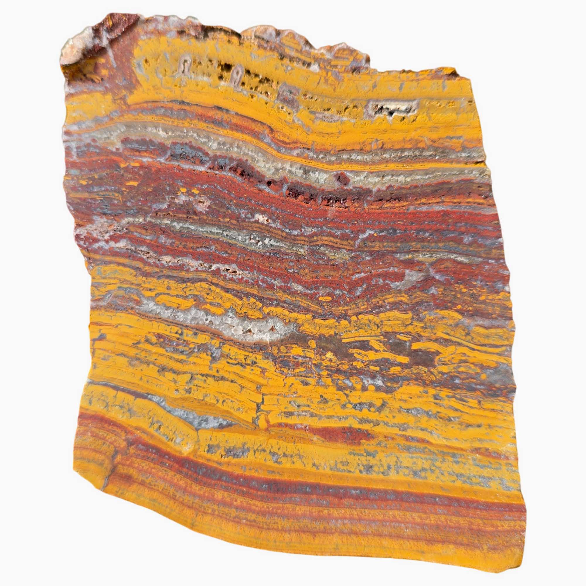 Apple Valley Jasper Slab – Bright Red Gold Paint Stroke – Sahara 92mm