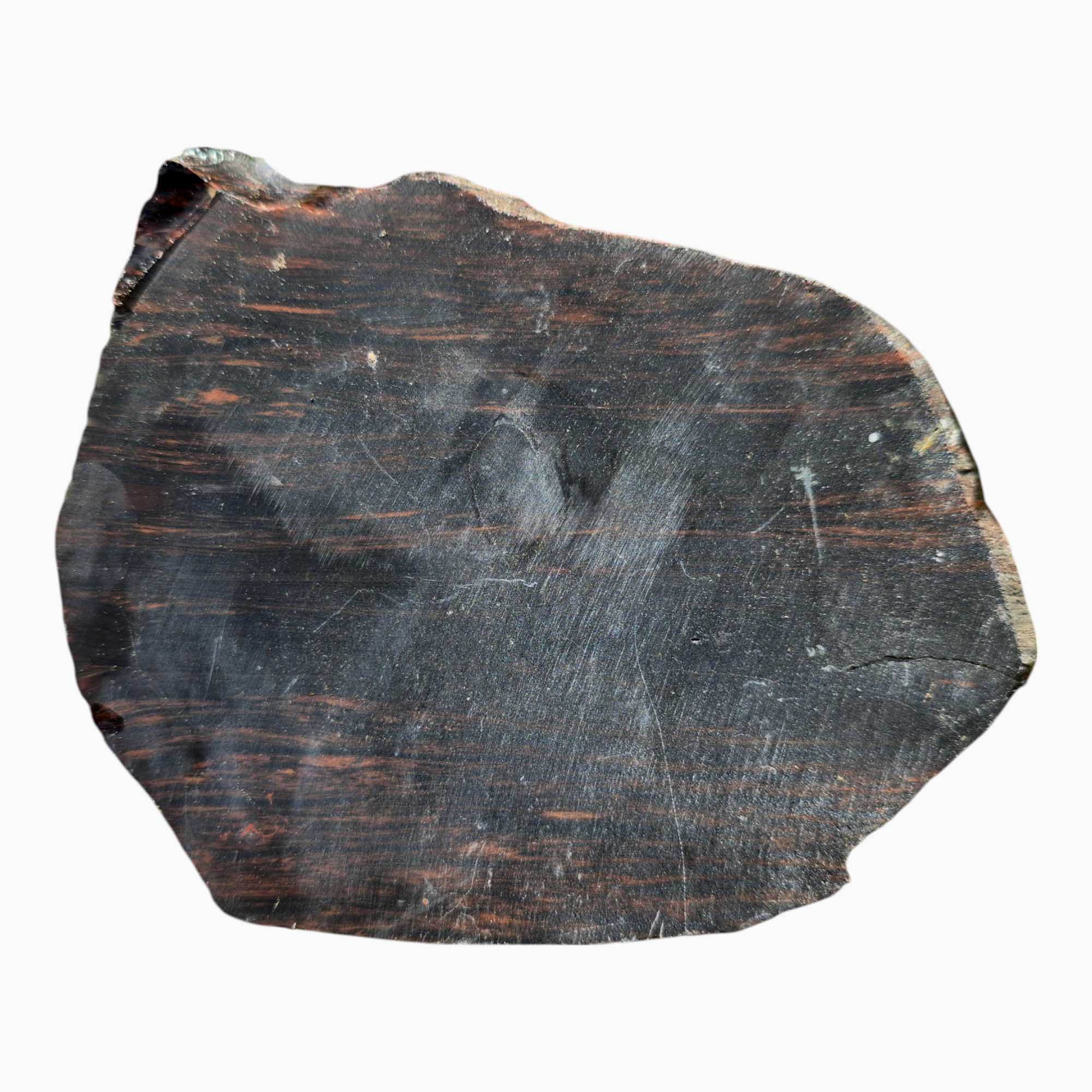 Tri-Flow Mahogany Obsidian Slab  Lapidary Stone Slice Cut Rock