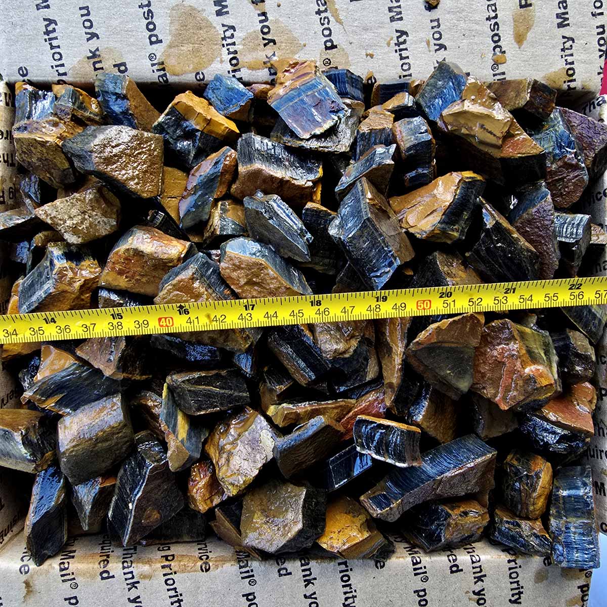 Hawkeye Tiger-Eye Trimmer Tumbling Rough Batch Lapidary Stone Material