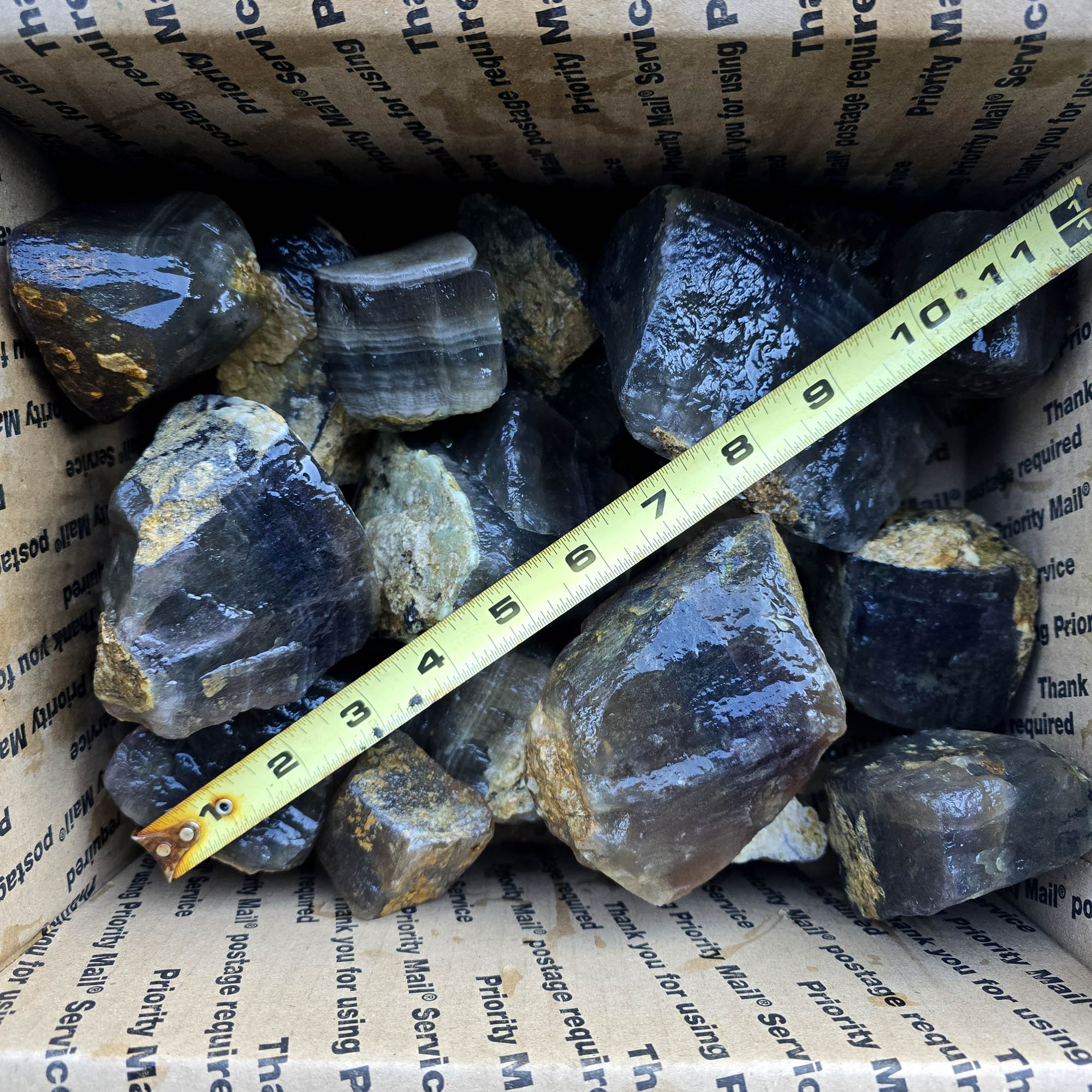 Chinese Rainbow Fluorite Rough Flatrate – Purple Lace Crystal – 17.5 Lbs